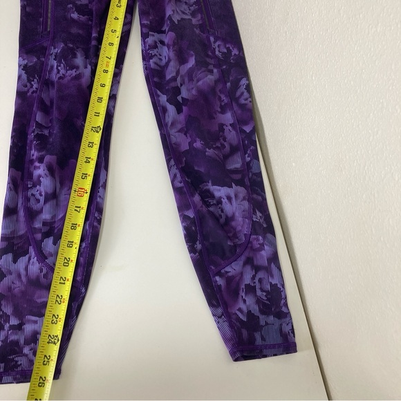 Athleta Rainier Printed Tight Legging Purple Floral Pants L Size SP - Picture 13 of 14